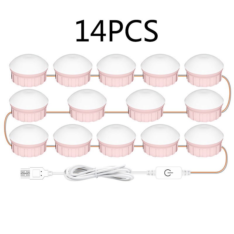 Verlichting Spiegel Make-Up Spiegel Badkamer Make-Up Met Verlichting Vanity Verlichting Verlichting Voor Badkamer Kaptafel Lichten Voor Muur: 14 Bulbs / Tricolor no remote