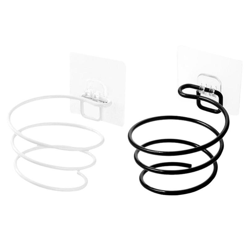 Multifunction Simple Iron Seamless sticker Wall Mounted Hair Dryer Rack Bathroom Wall Holder Shelf Storage Rack