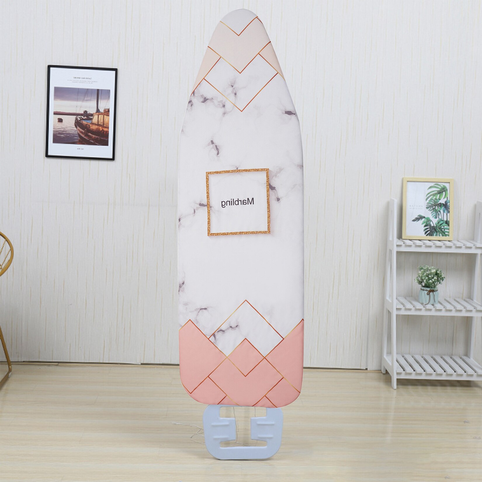 Ironing Board Cover Marble Cloth Printed Ironing Board Cover Heat Resistant Padded Case for Home Cleaner Tools 140x50cm: B dust cover