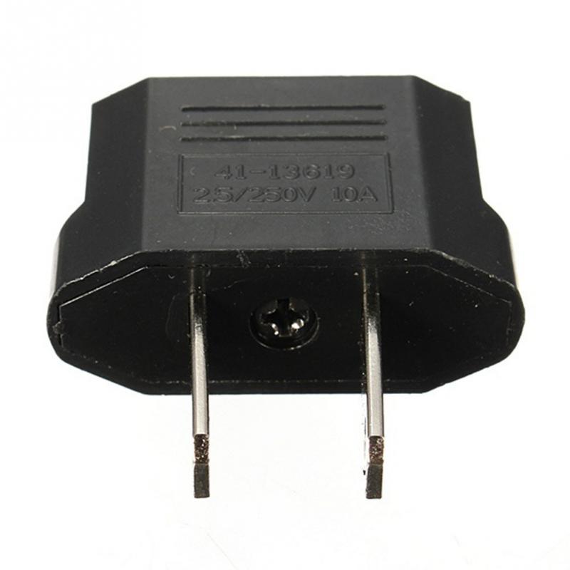 5 st reseladdare adapter kontakt europeisk euro till oss usa svart nätkontakt adapter konverterare uttag adapter