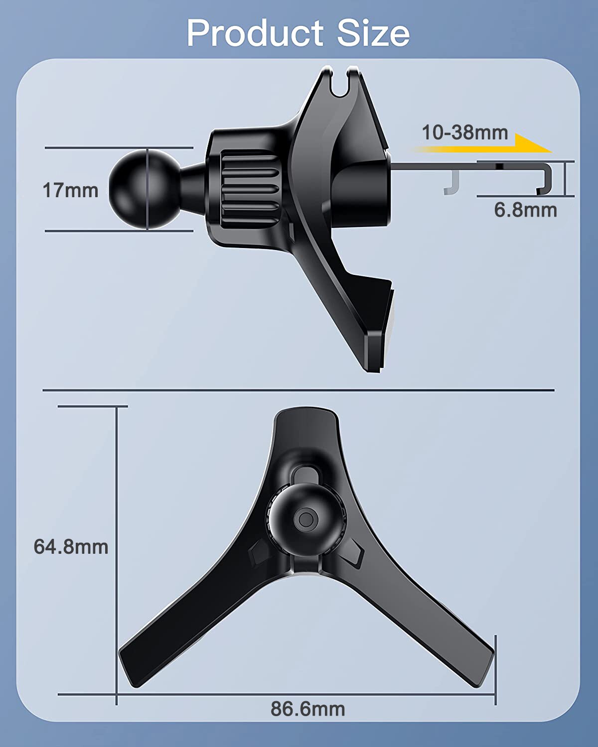 Upgrade Car Phone Holder Clips 17mm Ball Head Car Air Vent Clip Mount Car Air Outlet Hook Clamp for Magnet Mobile Phone Support