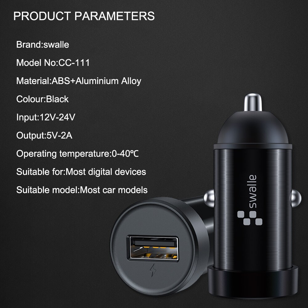2020 Swalle mini USB Caricabatteria Da auto per Il Telefono mobile tavoletta GPS Veloce Caricabatteria Da auto-Caricabatteria Da auto USB Caricatore Del Telefono adattatore in auto