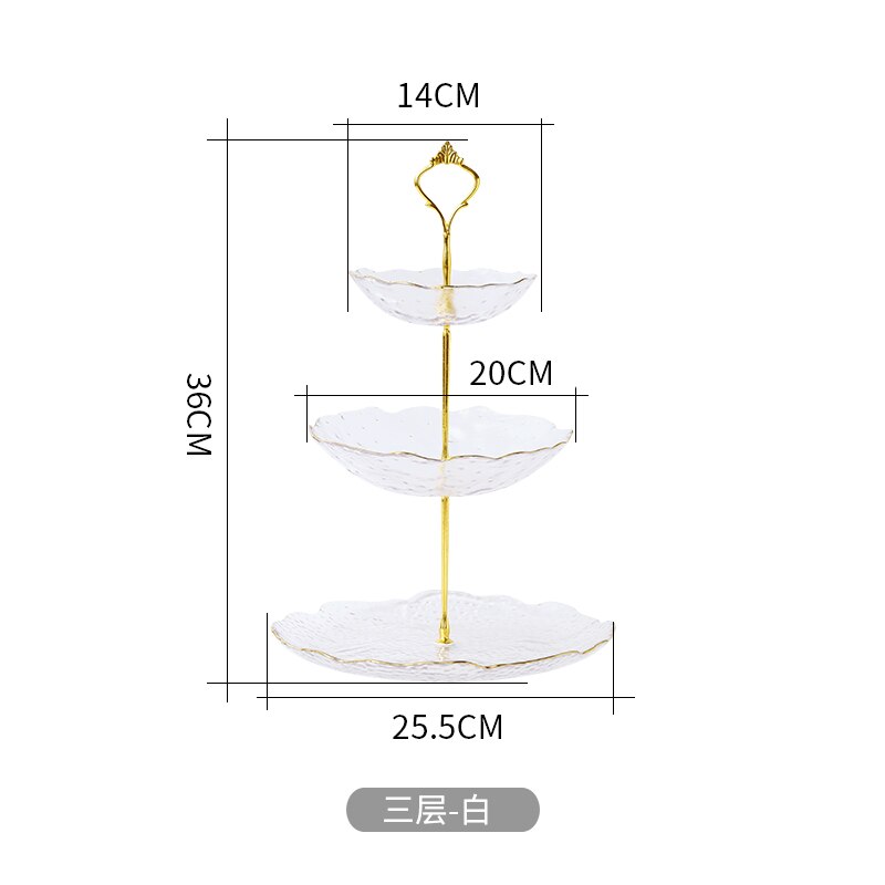 Nordic light luxury 3 layer cake tray double dessert fruit tray living room home dried fruit snack candy tray