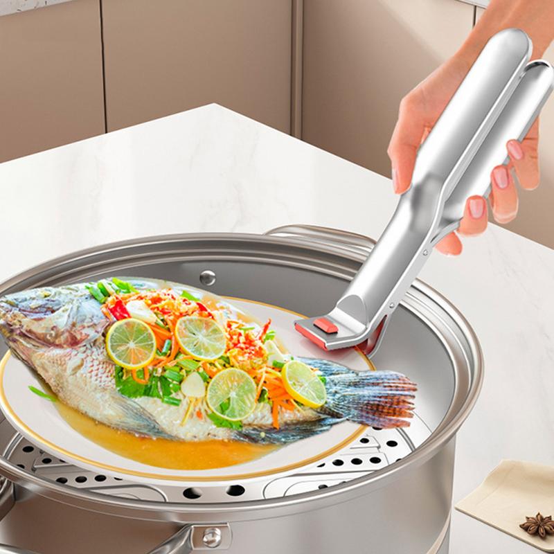 Clip para plato , Clip para cuenco antiescaldaduras, pinza con mango ergonómico, soporte de abrazadera para sartenes, freidoras de aire, hornos de vapor