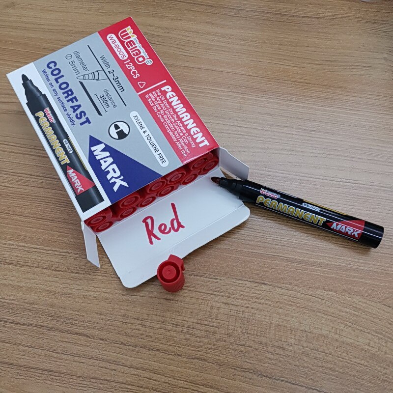 12 teile/satz verrotten dauerhaft Öl Marker Stift Zeichen Stifte für Papier Metall Glas Kennzeichnung Stift Büro Schule Liefert Große Kapazität stift