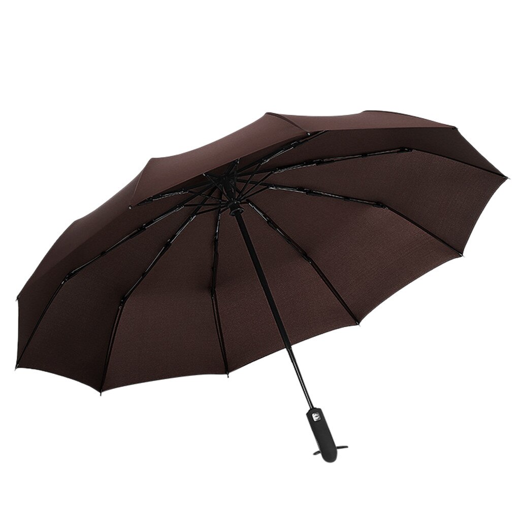 Wind Slip Opvouwbare Automatische Paraplu Regen Vrouwen Auto Luxe Grote Winddicht Paraplu Regen Voor Mannen Zwarte Coating 10K Parasol: Chocolade