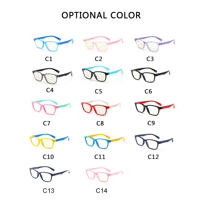 Blue Light Blocking Glasses Kids TR90 Flexible Ultralight Computer Gaming Prescription Glasses Boy Girl Child UV400