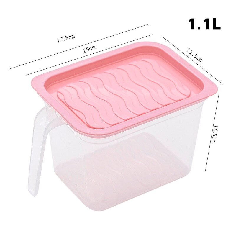 Transparent PP Refrigerator Storage Box Grains Beans Storage Box With Handle Fridge Cabinet Freezer Organizer Kitchen Gadgets: 05