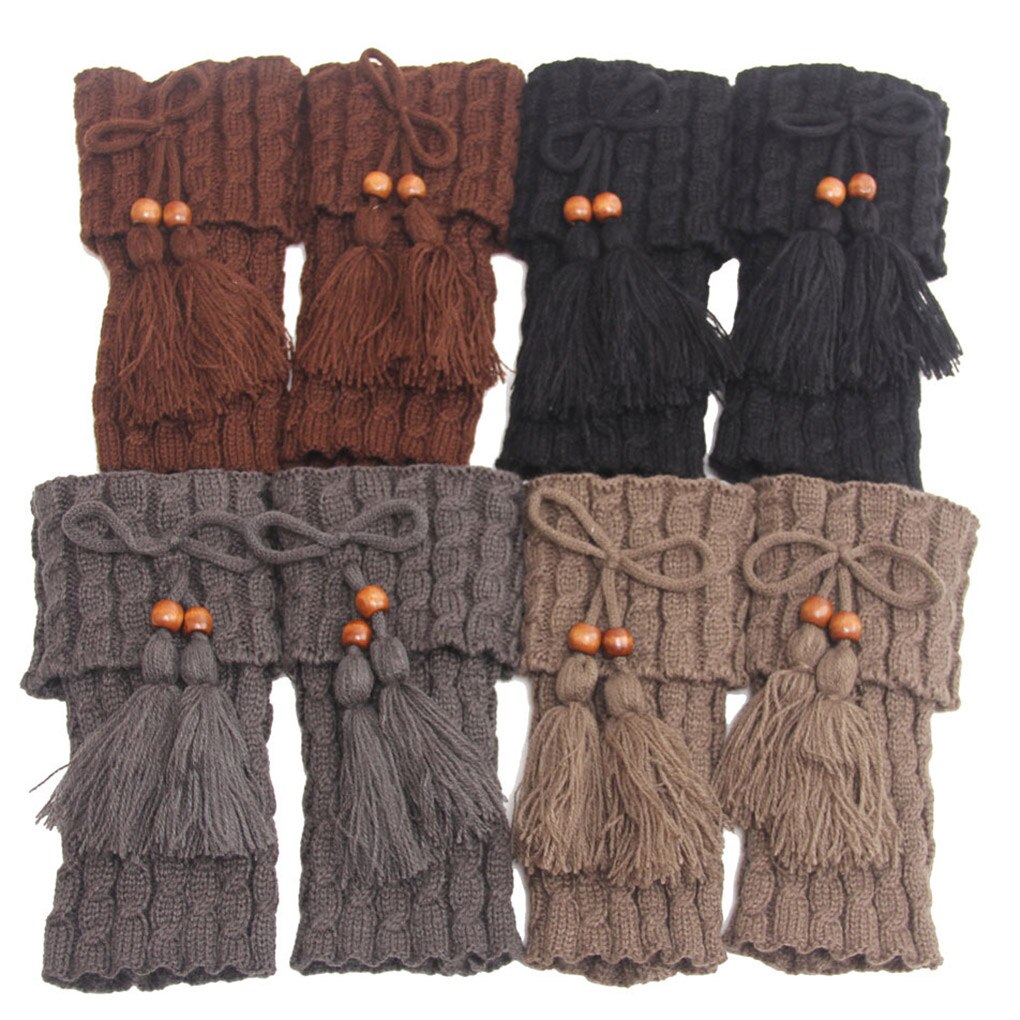 1 Pair Knitted Leg Warmers Women Crochet Boot Cuffs Leg Warmer Woman Boho Boots Socks Lady Winter Boot