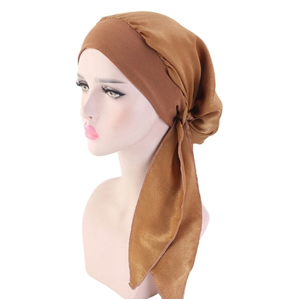Elastische Verstelbare Hoofddoek Vrouwen Moslim Tulband Hijab Mode Print Pre-Gebonden Hoofddeksels Bandana: 5