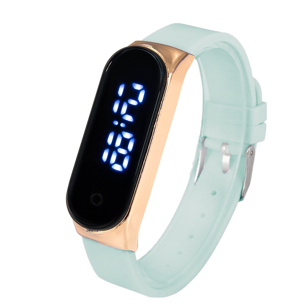 Simple Watch Led Digital Watch Women&#39;s Wristwatch Silicone Strap Sport Watch Electronic Clock Zegarek Damski Reloj Mujer: Green