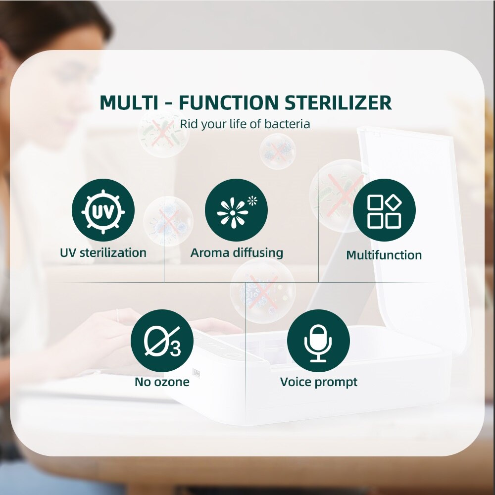 99% Kill Germs Uv Sterilisator Box Voor Masker Telefoon Sleutels Sieraden Desinfectie Box Voor Nail Manicure Pincet Masker Desinfecteren Hergebruik