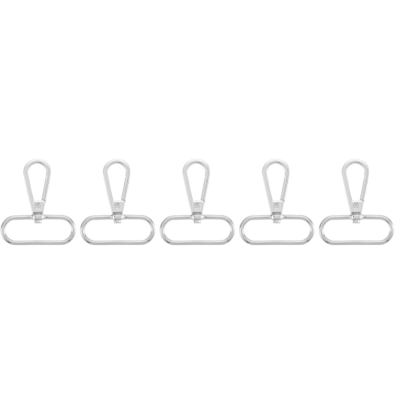 5 stks Draaibare Sluitingen, Ovale Ring Karabijn Klauw Metalen Push Gate Karabijnhaak voor Portemonnee Sleutelhanger Riem: 4 # / Antiek Zilver