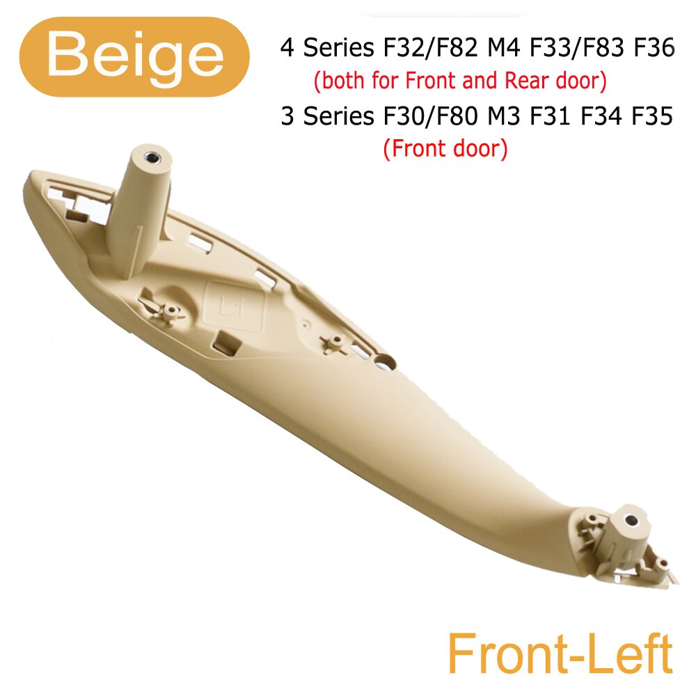 Wewnętrzny uchwyt klamki samochodu osłona wykończeniowa robić naciągania dla BMW F30 F31 F32 F33 F34 F35 F36 F80 lewego prawego wewnętrzny płyta czarny beżowy z włókna węglowego: z przodu-lewo--Beige
