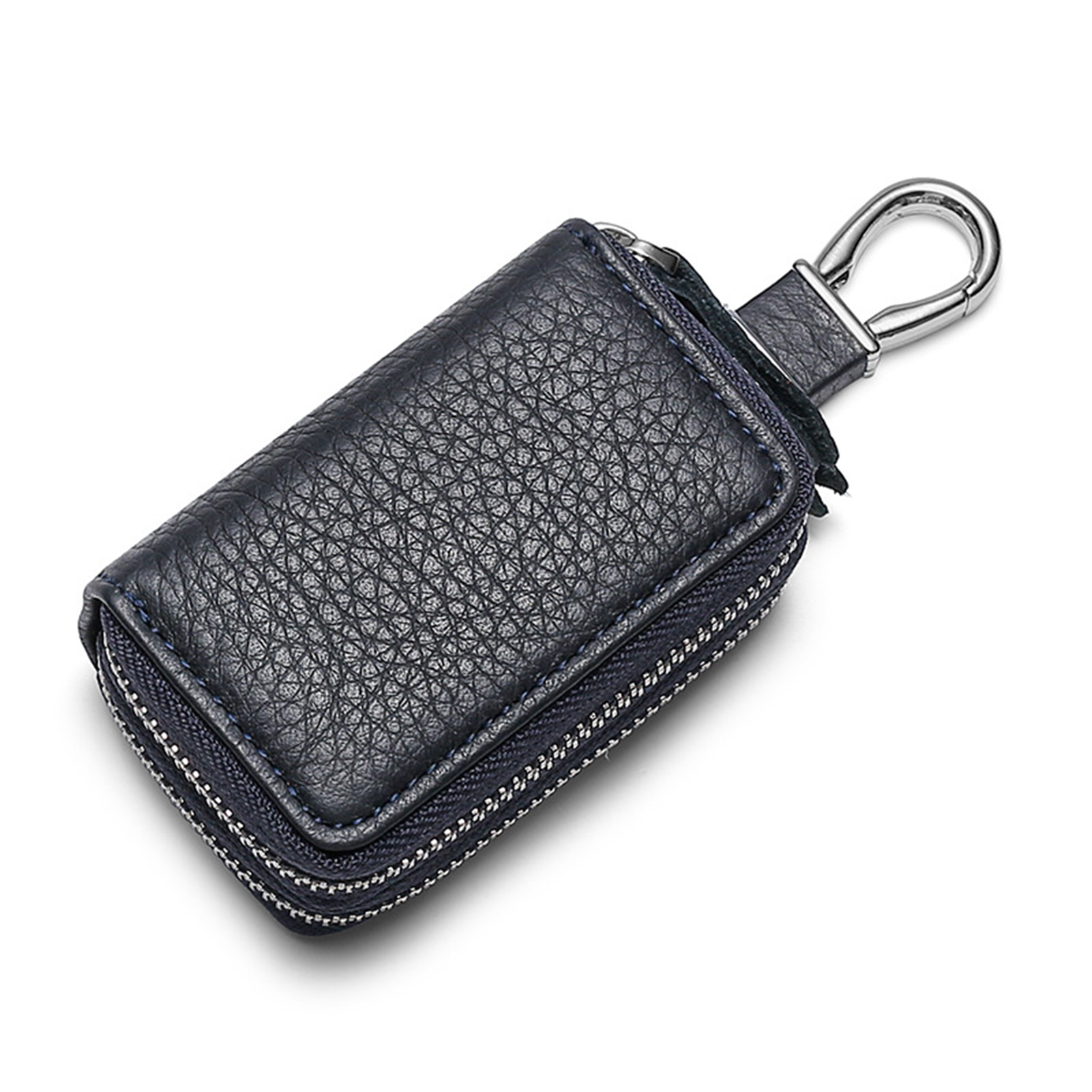 Sacs à clés de voiture pour hommes, Mini pochette Portable en cuir pour clés de voiture intelligentes, sac à main léger à Double couche: Bleu