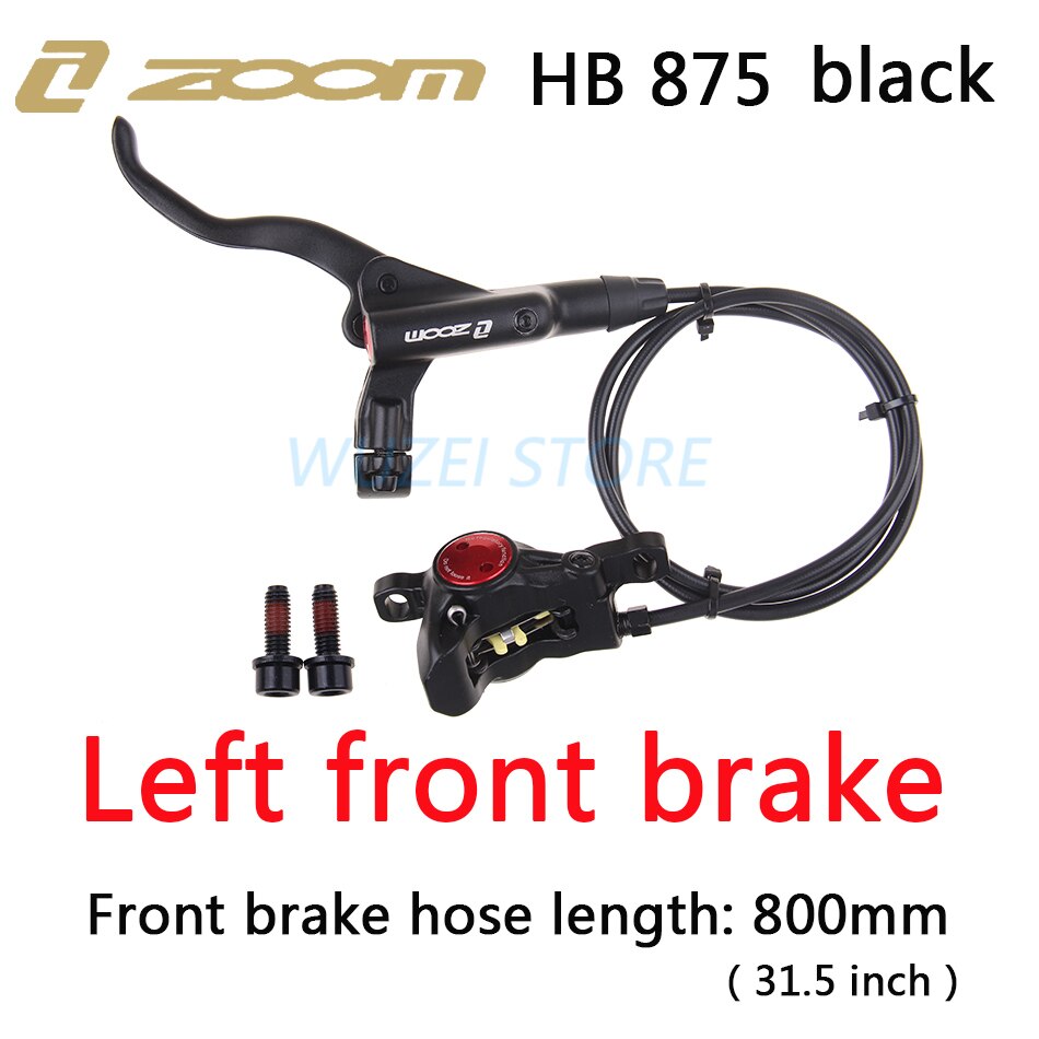 ZOOM-freno de HB-875 para bicicleta de montaña, frenos hidráulicos de 800/1400mm, juego de frenos de disco a presión de aceite para bicicleta de montaña, piezas para bicicleta delantera y trasera: Left front black