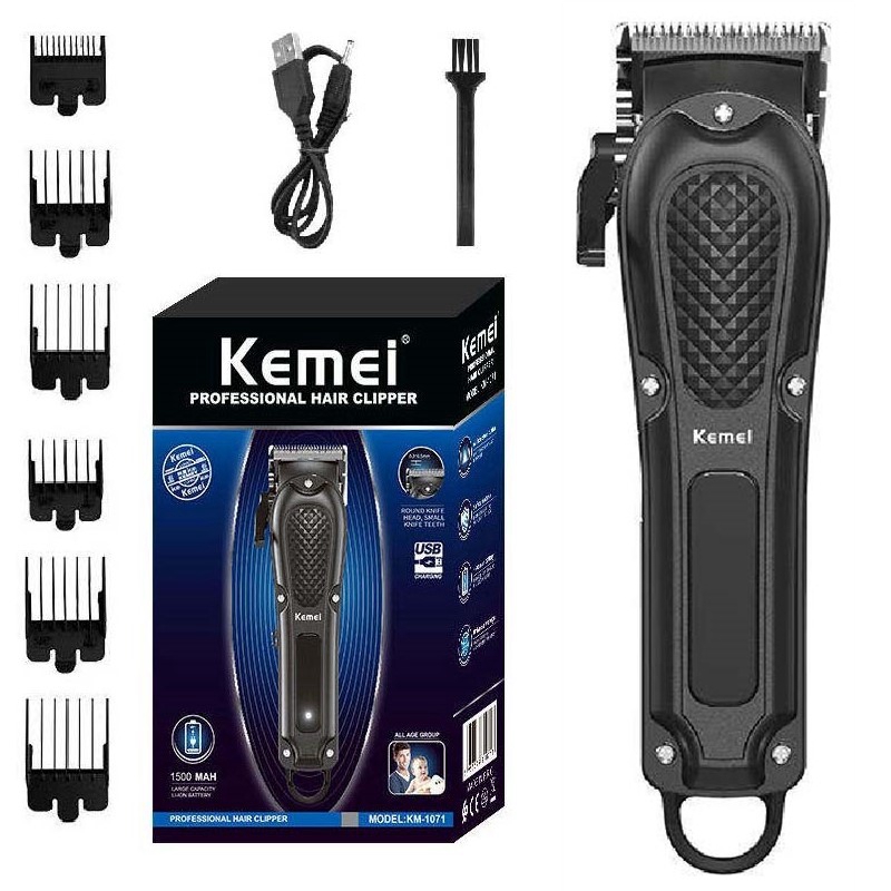 Cortadora de pelo Kemei inalámbrica, cortadora de pelo para hombres, cortadora de pelo eléctrica potente para Barba, batería de litio de 100v-240v: Azul
