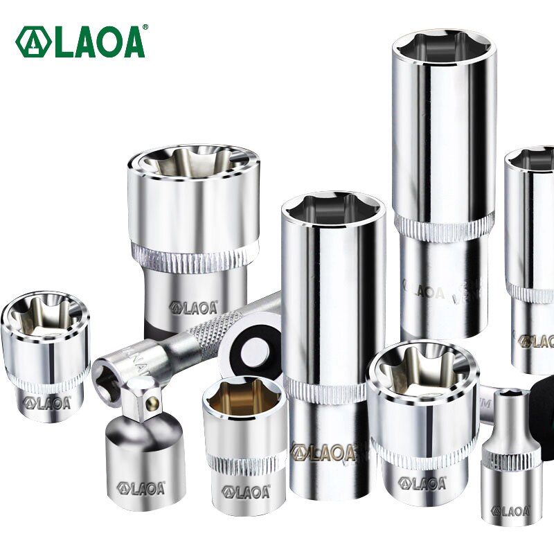 LAOA Metric 3/8 Hexagon Wrench Socket Set Socket Head Long and Short Socket Spanner Accessories 9-19mm