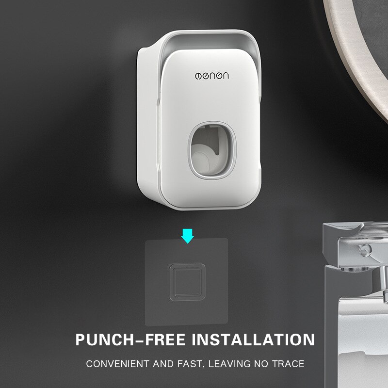 Automatic Toothpaste Dispenser Wall Mount Toothbrush Rack Toothbrush Holder Dust-proof Toothpaste Squeezer Bathroom Accessories