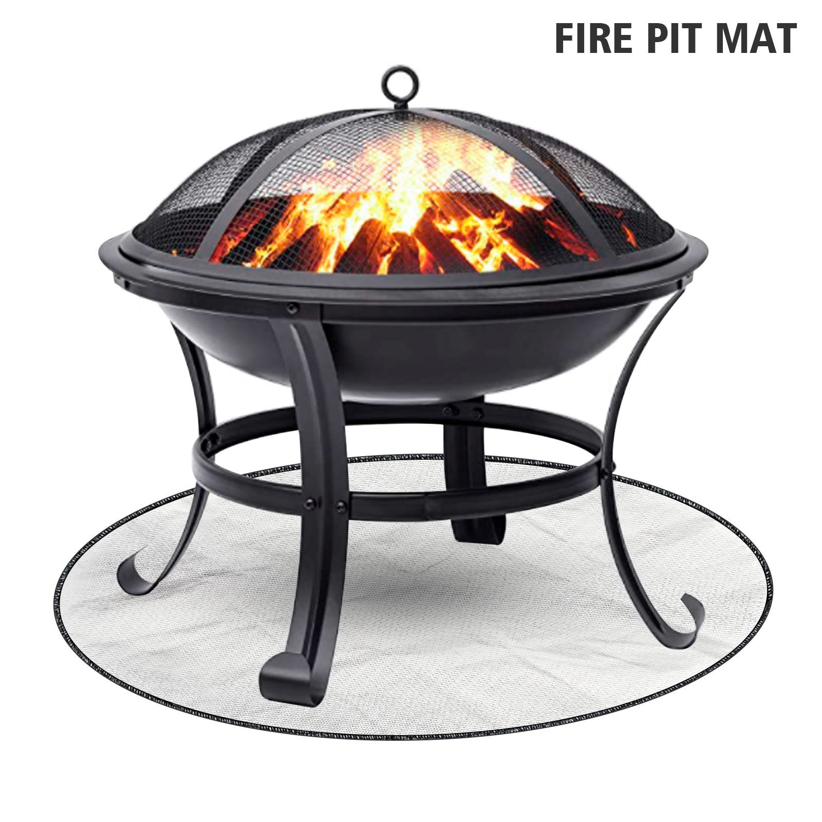Fire Pit Mat Round for Under 22-36 Inch Fire Pit BBQ GRILL, Fireproof Mat Fire Pit Pad Heat Resistant Fire Pit Mat Pad