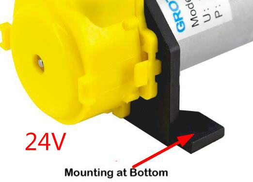 12V 24V DC Peristaltic Liquid Dosing Pump Hose Pump Dosing Head Automatic Doser Pump Connector for Aquarium Lab Analytical Water: 24V MOUNTING  BOTTOM / White