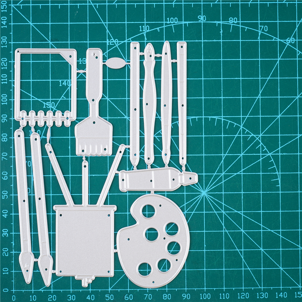 InLoveArts Color Palette Painting Metal Cutting Die Scrapbooking For Making Cards Paper Craft Card Emboss Blade Punch Stencils: Silver