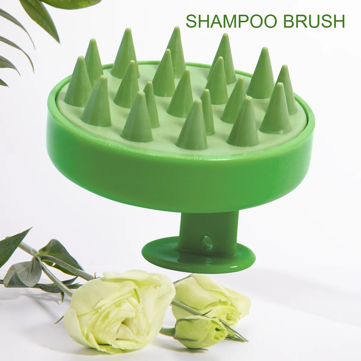 Champú de silicona, masajeador de pelo para el cuero cabelludo, cepillo para masaje del cuero cabelludo y la cabeza, cepillo para masaje del cuero cabelludo, peine, mango mágico, cepillo para masaje de Spa: Transparente
