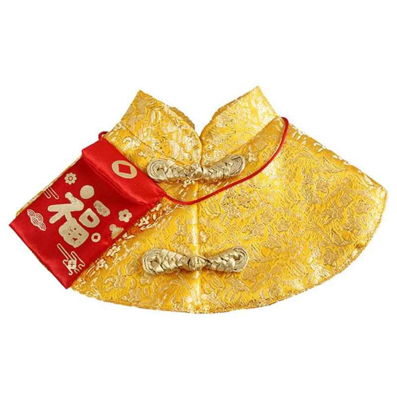Jaar Huisdier Kleding Chinese Tang-dynastie Jurk Festival Mantel Voor Pupy Leuke Pet Hond Kat Kostuum Pet Kat Hond warm Clothi: Yellow