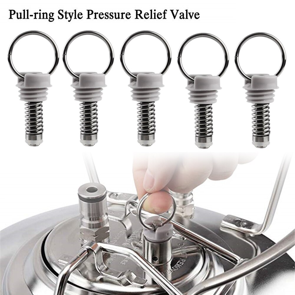 5Pcs Stainless Steel Ball Lock Keg Pressure Relief Valve Beer Brewing Accessory