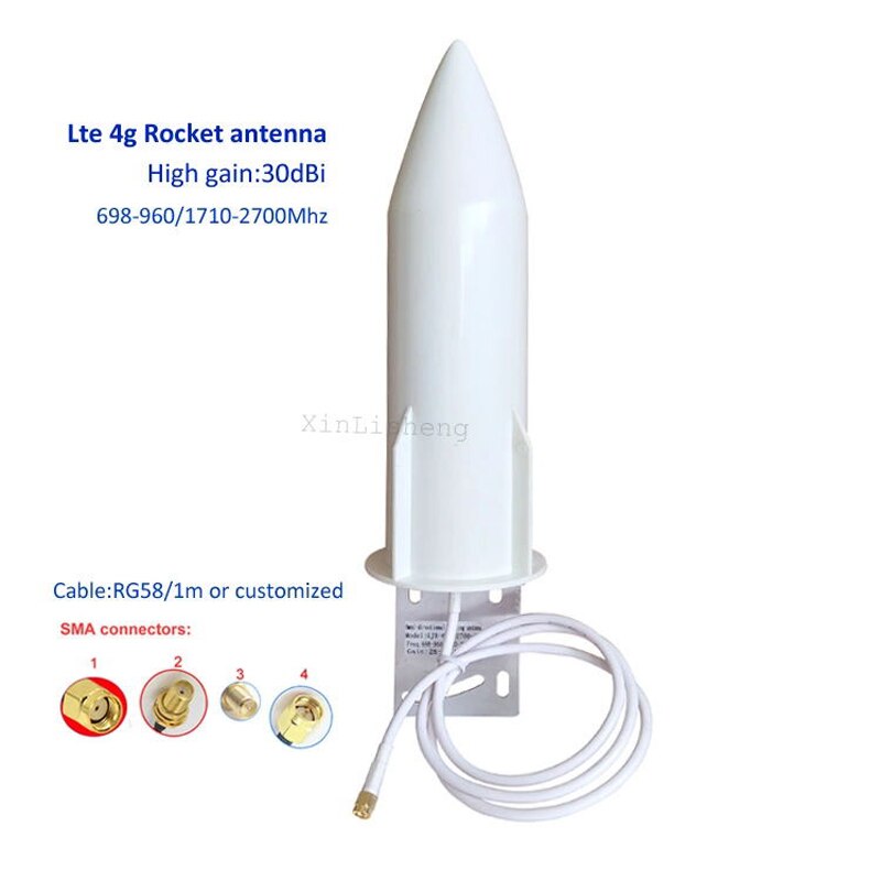 Novo exterior gsm 3g omni 30dbi wifi celling antena lte 4g foguete