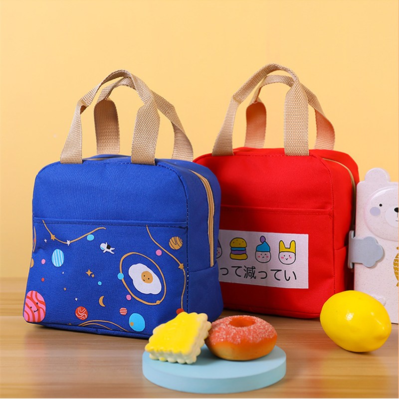 Purdored 1 Pc Vrouwen Cartoon Lunch Tas Leuke Lunch Tas Voor Meisje Kid Thermische Geïsoleerde Lunch Box Tote Voedsel Picknick bag Storage Pouch