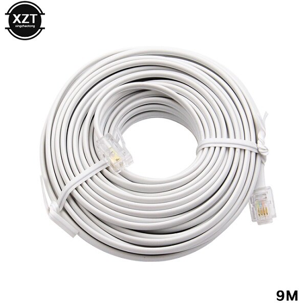 Connecteur de câble d'extension téléphonique internet modulaire 30m/15m/12m/9m/6m/3m rj11 6 p 4c: 9m
