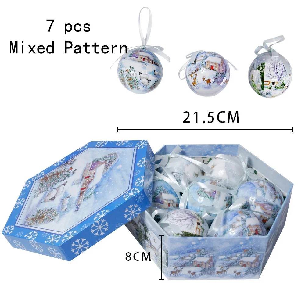 7PCS Christmas Balls Large Home Decoration Tree Balls Xmas Party Decor Christmas Spheres Christmas Tree Hanging Ornament: Dark Khaki