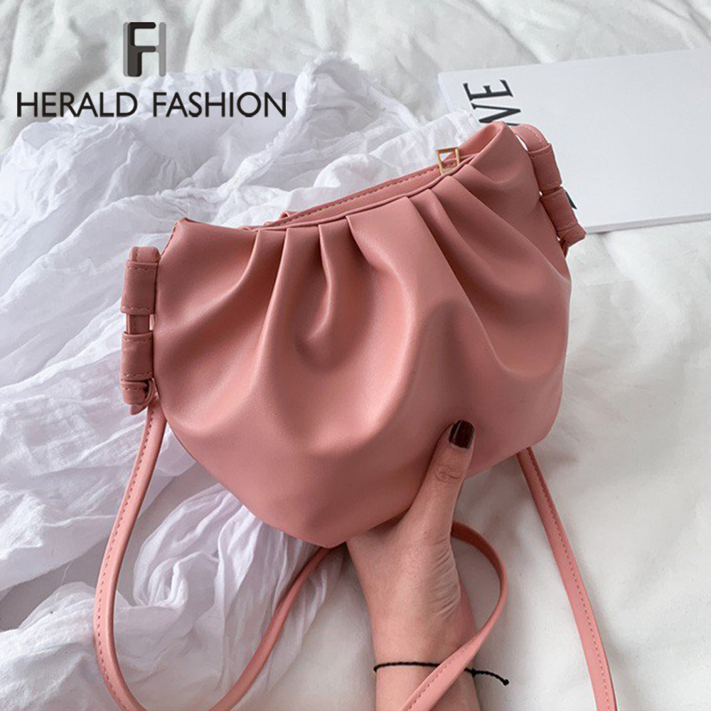 Cloud-wrapped Soft PU Leather Small Bag Shoulder Slant Dumpling Bag Handbag Day Clutches bags Messenger Crossbody Bag