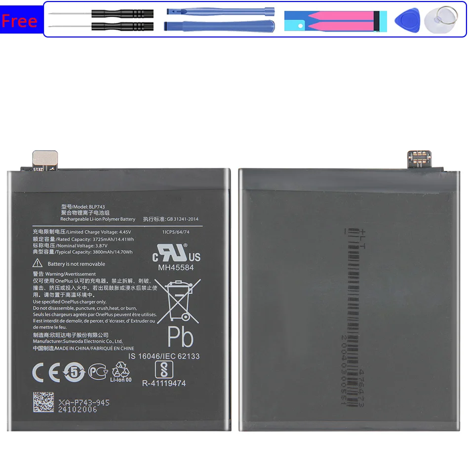 Batería de repuesto para teléfono OnePlus 1, 2, 3T, 5, 5T, 6, 6T, 7 Pro, 7T, 7T Pro, BLP637, BLP685, BLP699, BLP743, BLP745