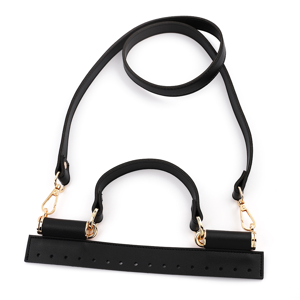 1einstellen Leder Häkeln Tasche Teile Mit Löchern Schwarz Kaffee Gewebte Tasche einstellen Patchwork Griff Gestrickte Tasche DIY Handgemachte Tasche zubehör: Rose Gold