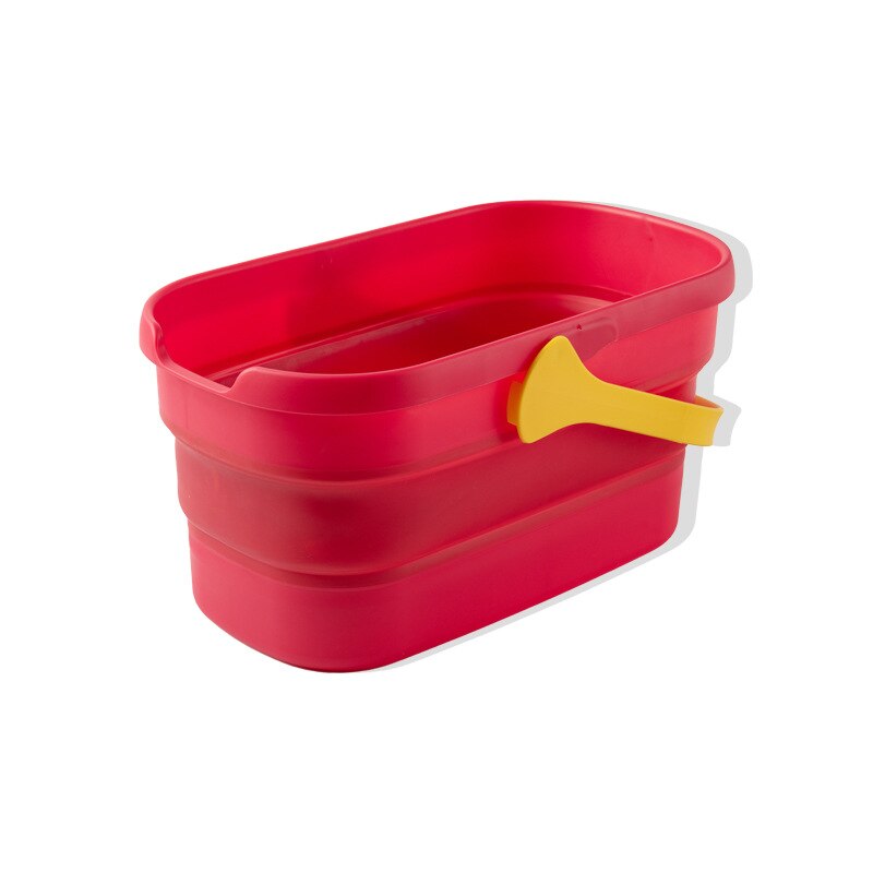 Foldable Mop Bucket Red Household Easy Hanging Handle Hanging Outdoor Fishing Laundry Bucket Portable Plastic Car Buckets: S red