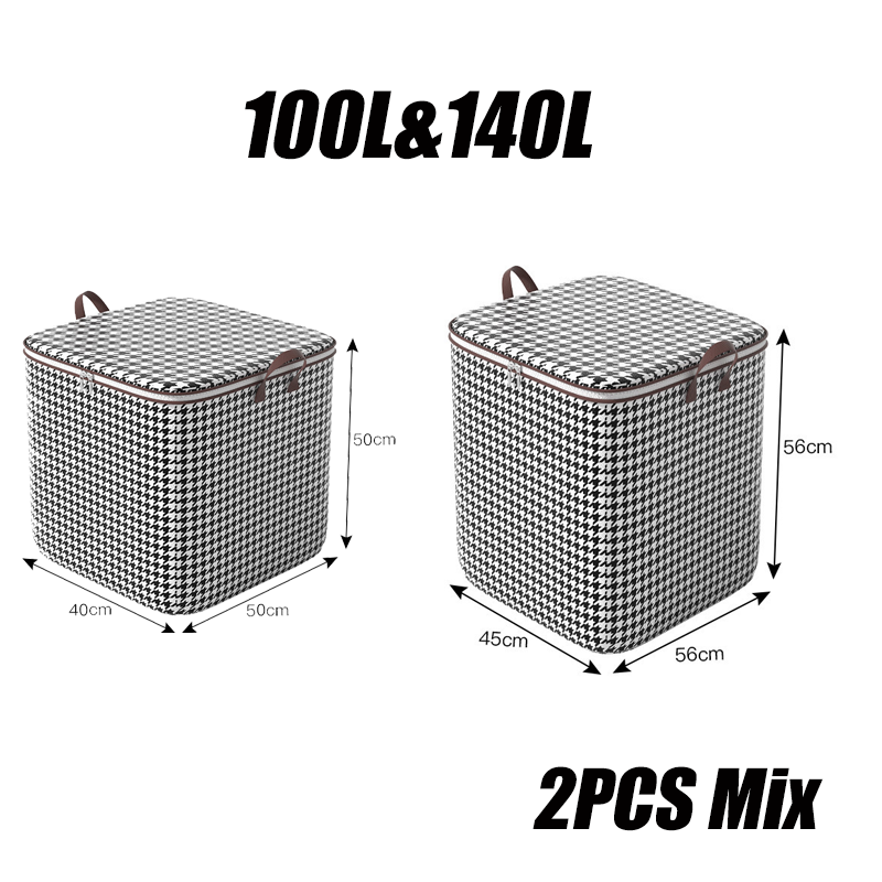 Quilt Storage Box Dustproof Organizers Non-Woven Wardrobe Space Saving Bag House-Moving Bedding Box Travel Storage Organization