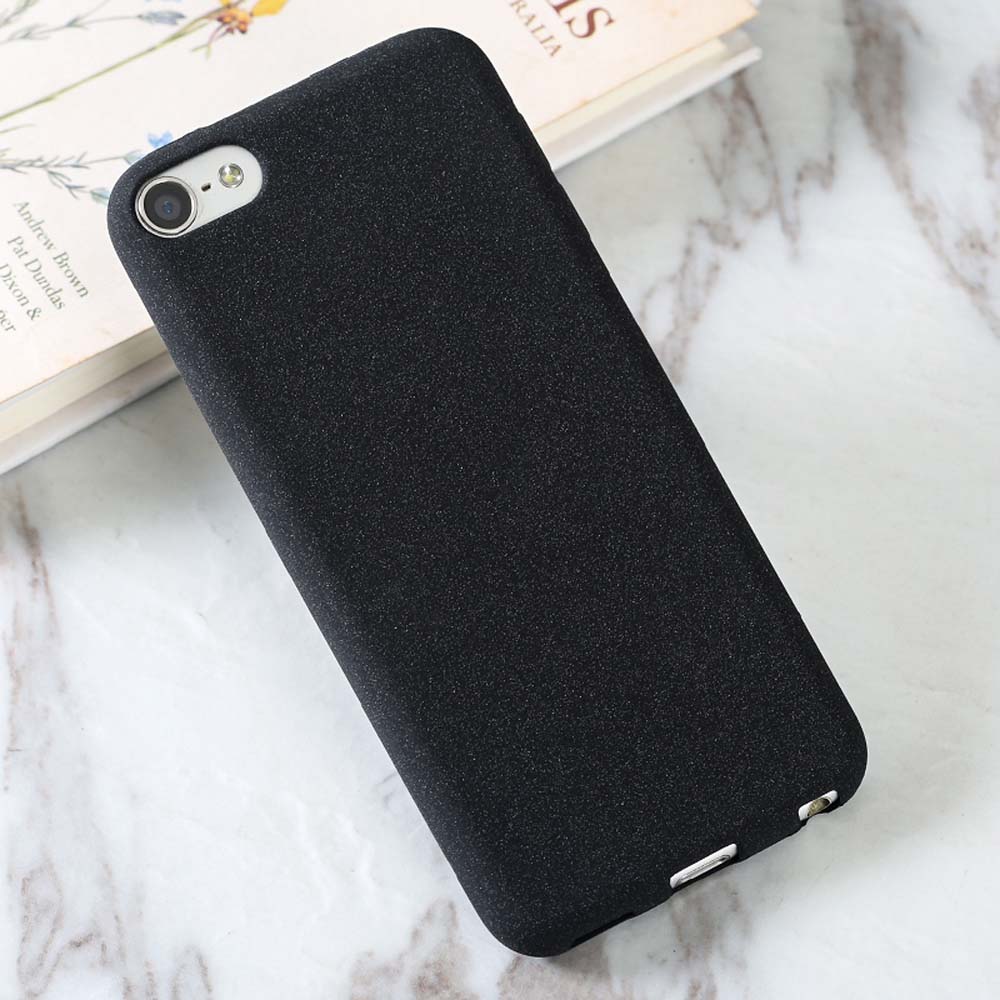 2-in-1 Soft Protective Shell Skin Case Cover for Apple iPod Touch 7 7th 6 6th 5 Tempered Glass Screen Protector: Light Grey