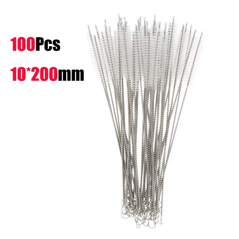 GOALONE-cepillo de pajita reutilizable de acero inoxidable, cepillo de limpieza, ecológico, de nailon, para pajita, 100 unids/set por juego: A 100pcs