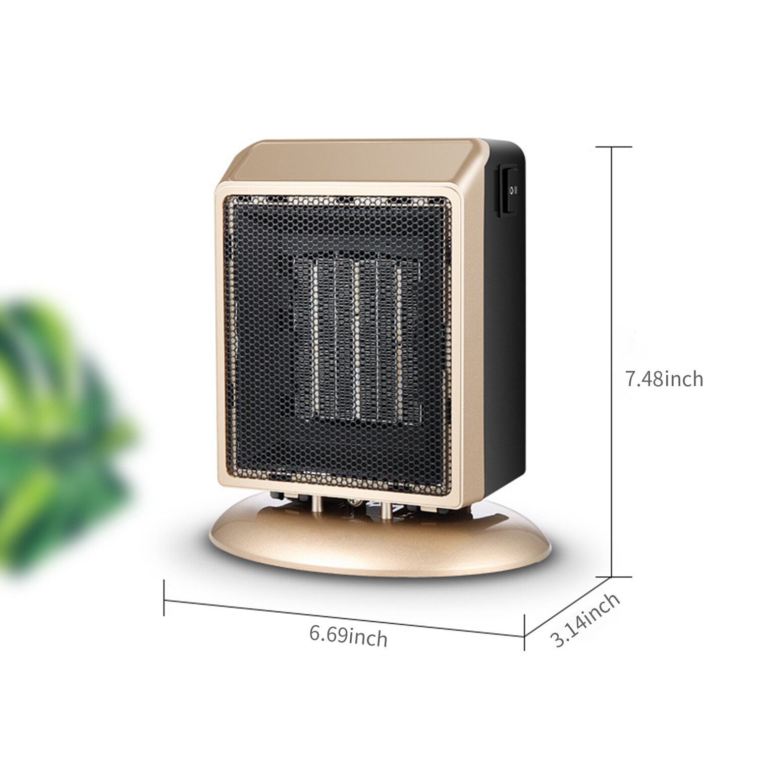 Elektrisk rumvarmer sikker beskyttelse mod overophedning mini rumvarmer ptc keramisk varmelegeme med 2 varmeindstillinger til skrivebord indendørs