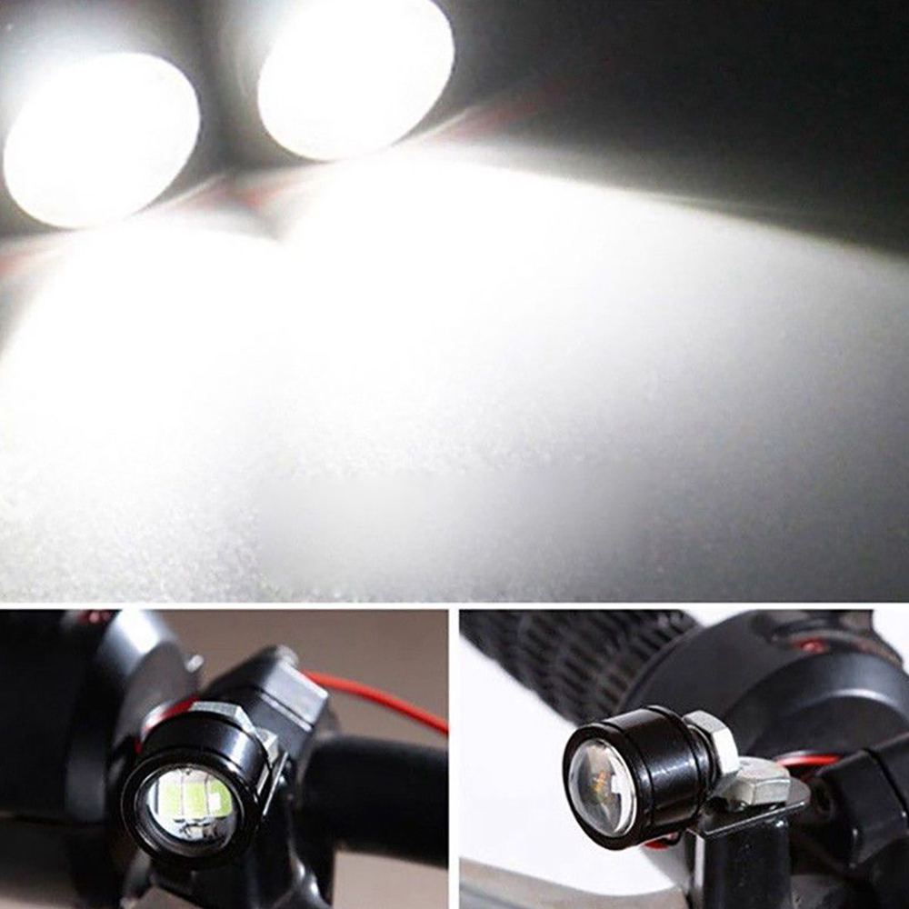 2 Stuks LED Motorfiets Stuur Spotlight Wit Koplamp Rijden Licht Fog Lamp