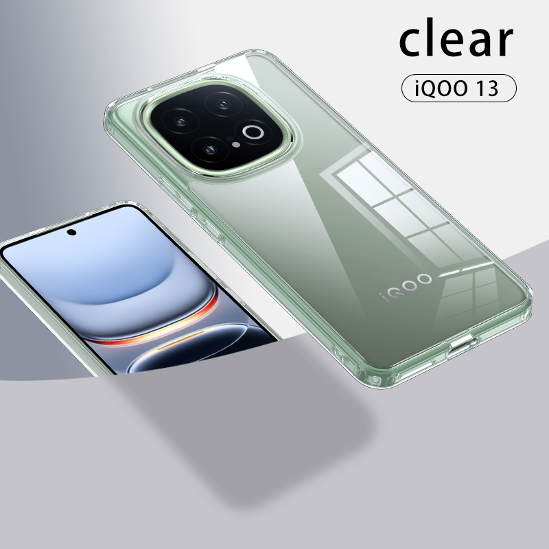 funda dla Vivo iQOO 13 etui kryształ jasne twardy PC Odporna na wstrząsy ochrona aparatu Przezroczysta osłona dla iQOO 13” tekstowa: Jasne