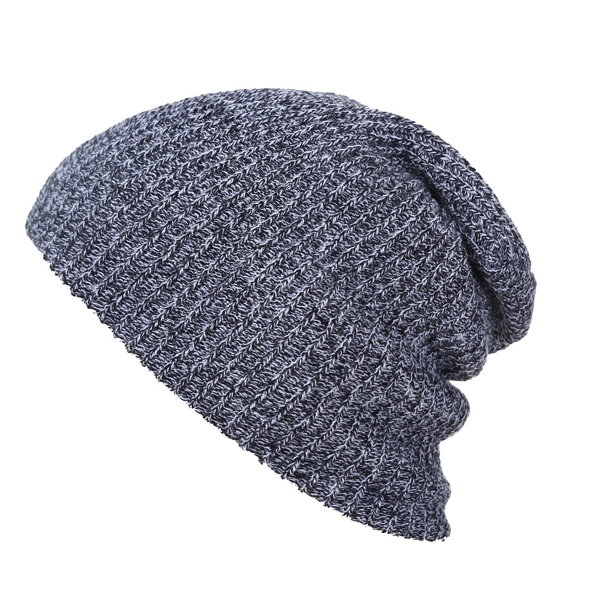 Gorros de abrigo gruesos de punto para hombre, gorro de Color liso, elástico, para primavera, otoño e invierno,: 1PCS grey NMK105