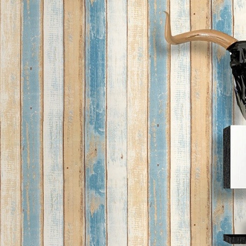 6M vinilo 3D papel de grano de madera Mediterráneo papel autoadhesivo pegatinas de pared para muebles