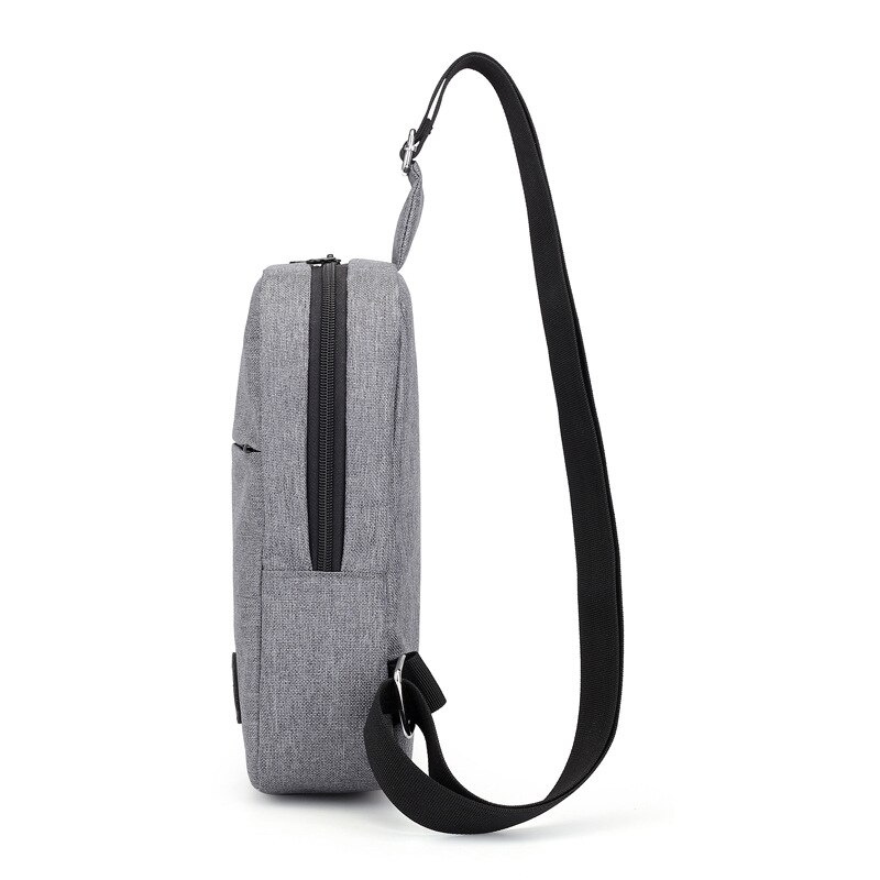Multifunktionel crossbody-taske afslappet grå brysttaske med usb fanny pack bæltetaske