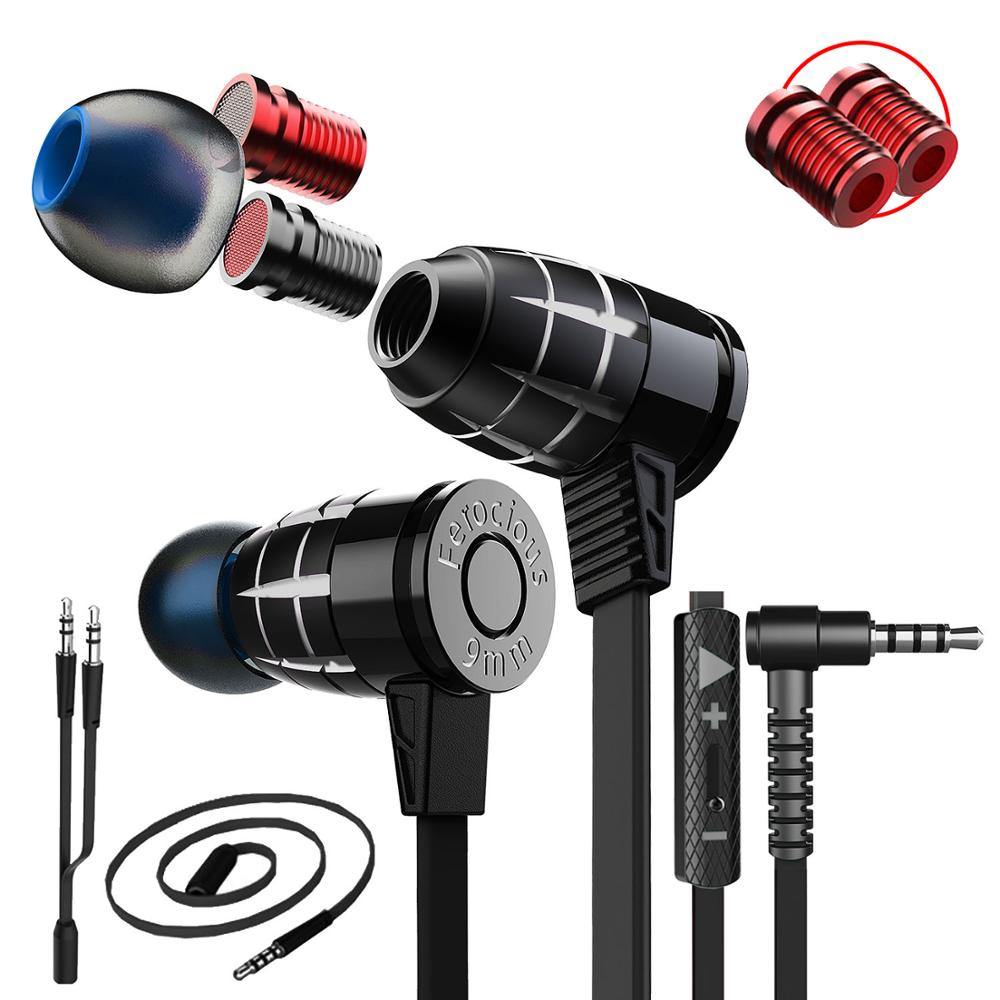 Plextone hammerhead  g25 gaming hörlurar med mikrofon i örat ljudisolering headset variabel ljudcell för ersättning: Svart