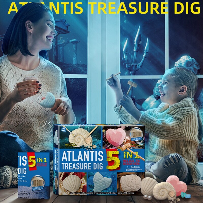 Kit de excavación de piedras preciosas, perlas para manualidades, fósiles de excavación, juego Break Open Treasure Bricks, juguete educativo de arqueología para niños