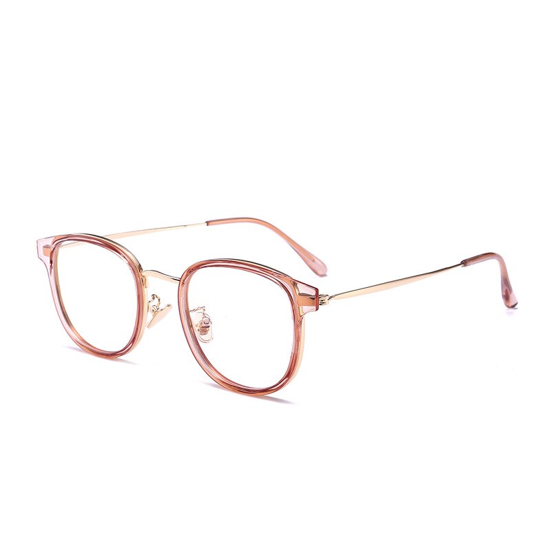 Explosion TR90 Metal Alloy Glasses Frame Men Myopia Eye Glass Prescription Eyeglasses Korean Square Optical Frames Eyewear: brown