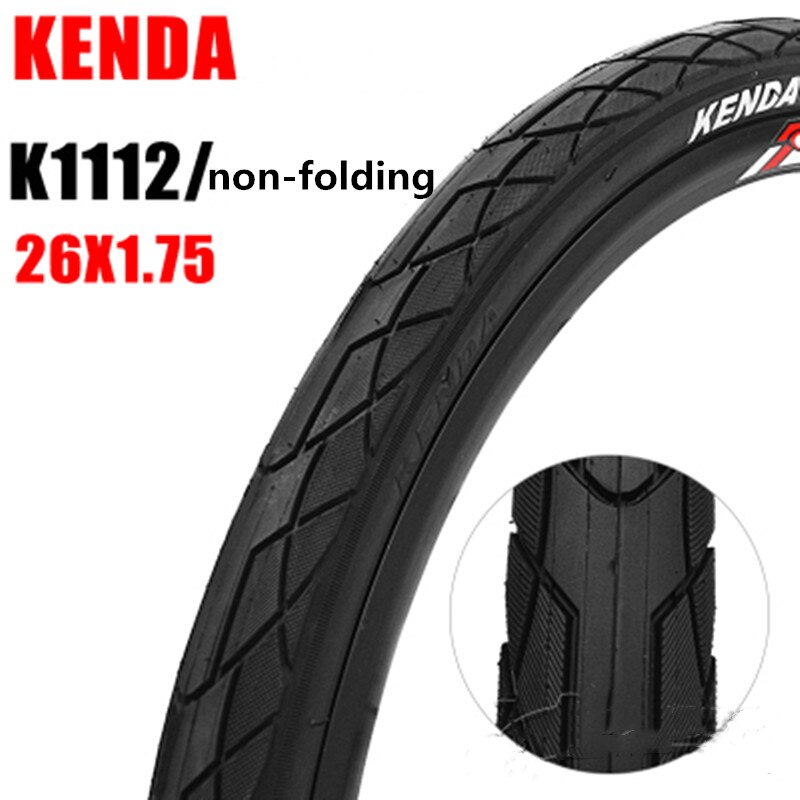 KENDA k1112 bicycle tyre mountain bike 26*1.5/1.75 puncture-proof folding/non-folding bike tire: black  26x1.75